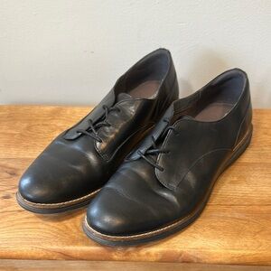 Black Leather Oxford Shoes 11 lace